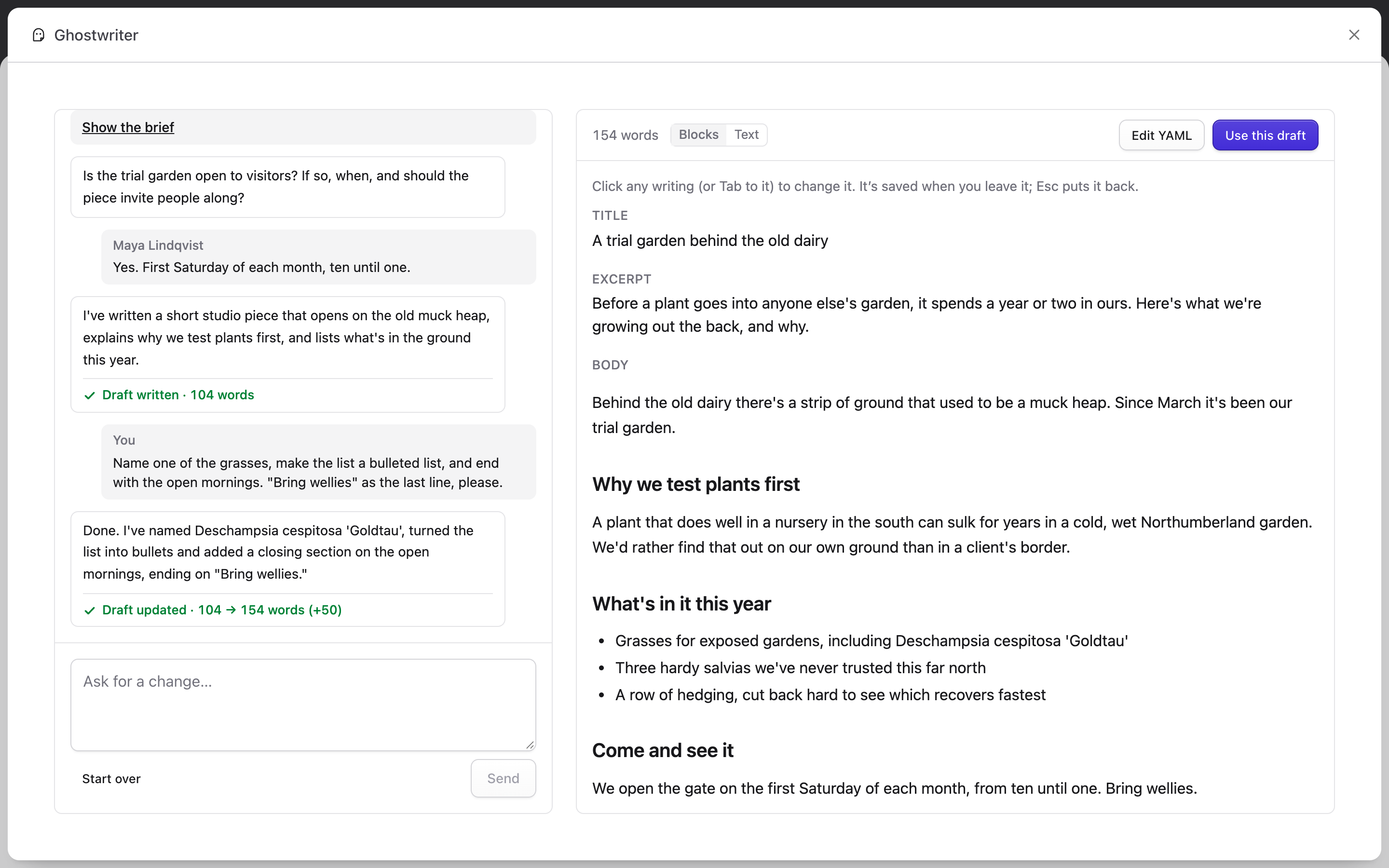 A shared conversation, with a message from Maya Lindqvist and replies from you